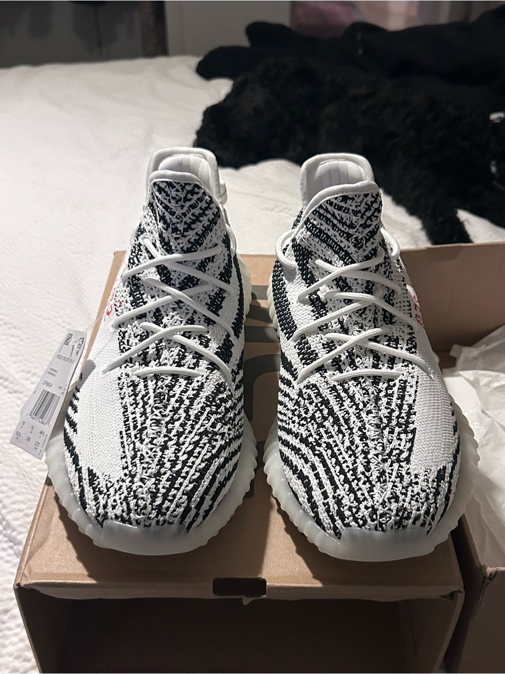 Adidas Yeezy Boost 350 V2 White Black with Red Script